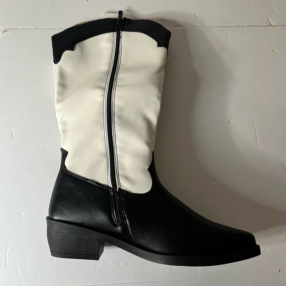 SHEIN Women’s Black & White Western Cowboy Boots Size 9 - BNWT - Picture 15 of 16